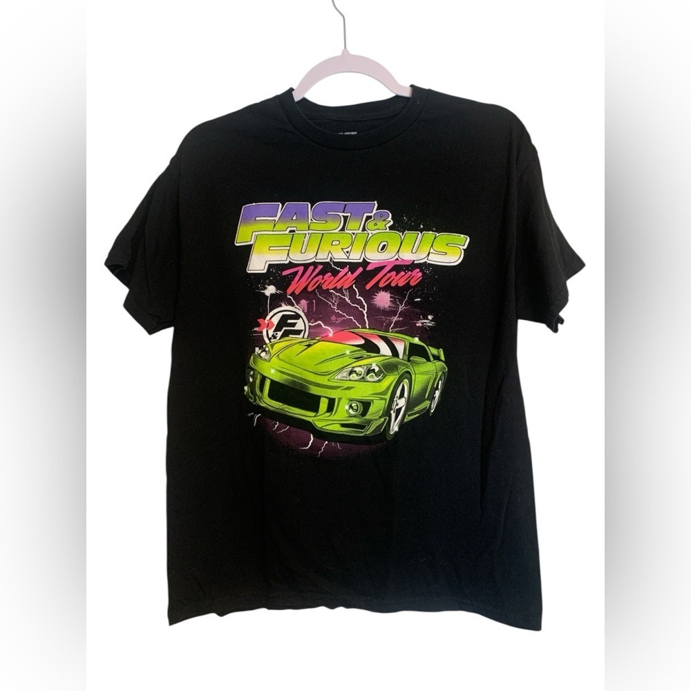 Fast‎ & Furious World Tour Graphic T-Shirt Mens Medium Black Movie Promo Tee